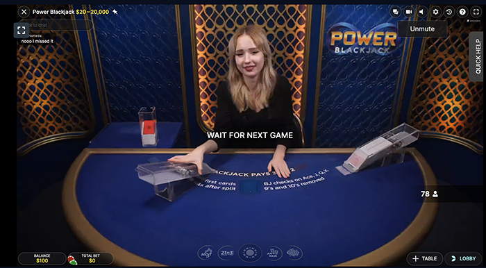 blackjack en direct 1win 